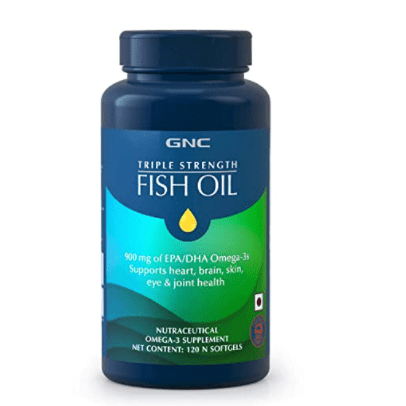 GNC Triple Strength Fish Oil 1500mg Omega-3 Supplement- 1500mg of Omega 3s including 540 mg EPA & 360 mg DHA – (120 Softgels)