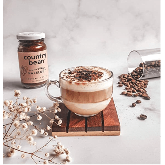 Country Bean Instant Coffee Powder | Hazelnut Flavoured Coffee 50 G