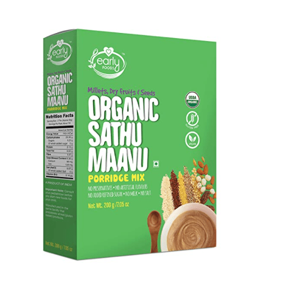 Organic Sattu Maavu Multi-Grain Millets and Cereals Porridge Mix, 200 g