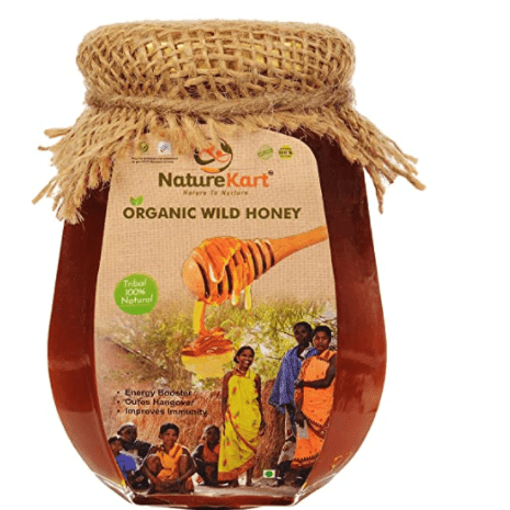 Naturekart Certified Organic honey ( 1 KG ) No added Sugar | Raw honey organic unprocessed | Wild Pure honey Organic Forest | Natural wild honey organic – 500 gm pack of 2