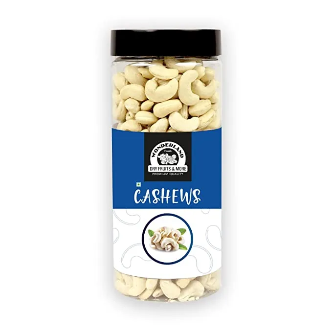 Wonderland Foods – 100% Natural Whole Cashews (Kaju) Nuts Mangalore W320-Grade 500g Jar | Whole Crunchy Cashew | Nutritious & Delicious | Gluten-Free | Rich in Magnesium, Copper & Phosphorus