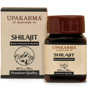 Upakarma Ayurveda Pure Shilajit Extract 300 mg, 90 Veggie Capsules – Pack of 1