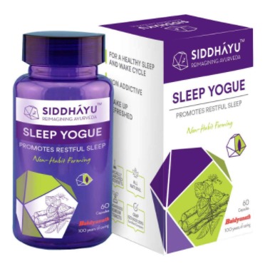 Siddhayu Sleep Yogue Capsules for Healthy & Restful Sleep (From the house of Baidyanath), Ayurvedic Sleeping Tablets I 60 Tablets