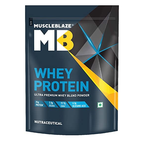 MuscleBlaze 100% Whey Protein, Ultra Premium Whey Blend (Rich Milk Chocolate, 1 kg / 2.2 lb, 30 Servings)