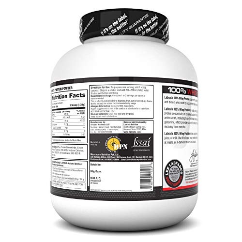 Labrada 100% Whey Protein (26g Protein, 0g Sugar, Whey Protein Concentrate, 52 Servings) – 4.4 lbs (2 kg) (Chocolate)
