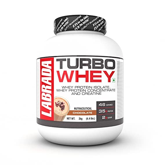 roteiLabrada Turbo Whey Chocolate, 35 g Pn, 3 g Creatine, Whey Protein Isolate as Primary Source, 2 Kg