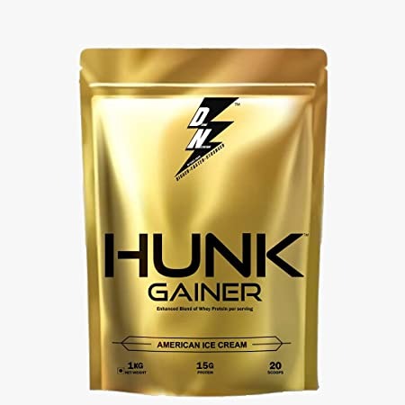Divine Nutrition Hunk Gainer By Sahil Khan Gold Series-American Ice cream Flavour,Net Weight (1kg)