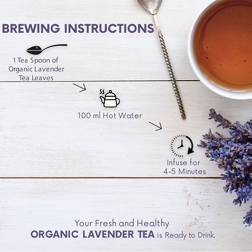The Tea Ark Organic Lavender & Peppermint Tea, With Natural Green Tea, Herbal Bedtime Tea For Sleep, Stress Management For Men Women (25 Cups), 50g
