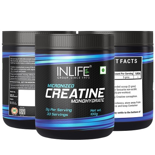 INLIFE Micronized Creatine Monohydrate Supplement – 100gms