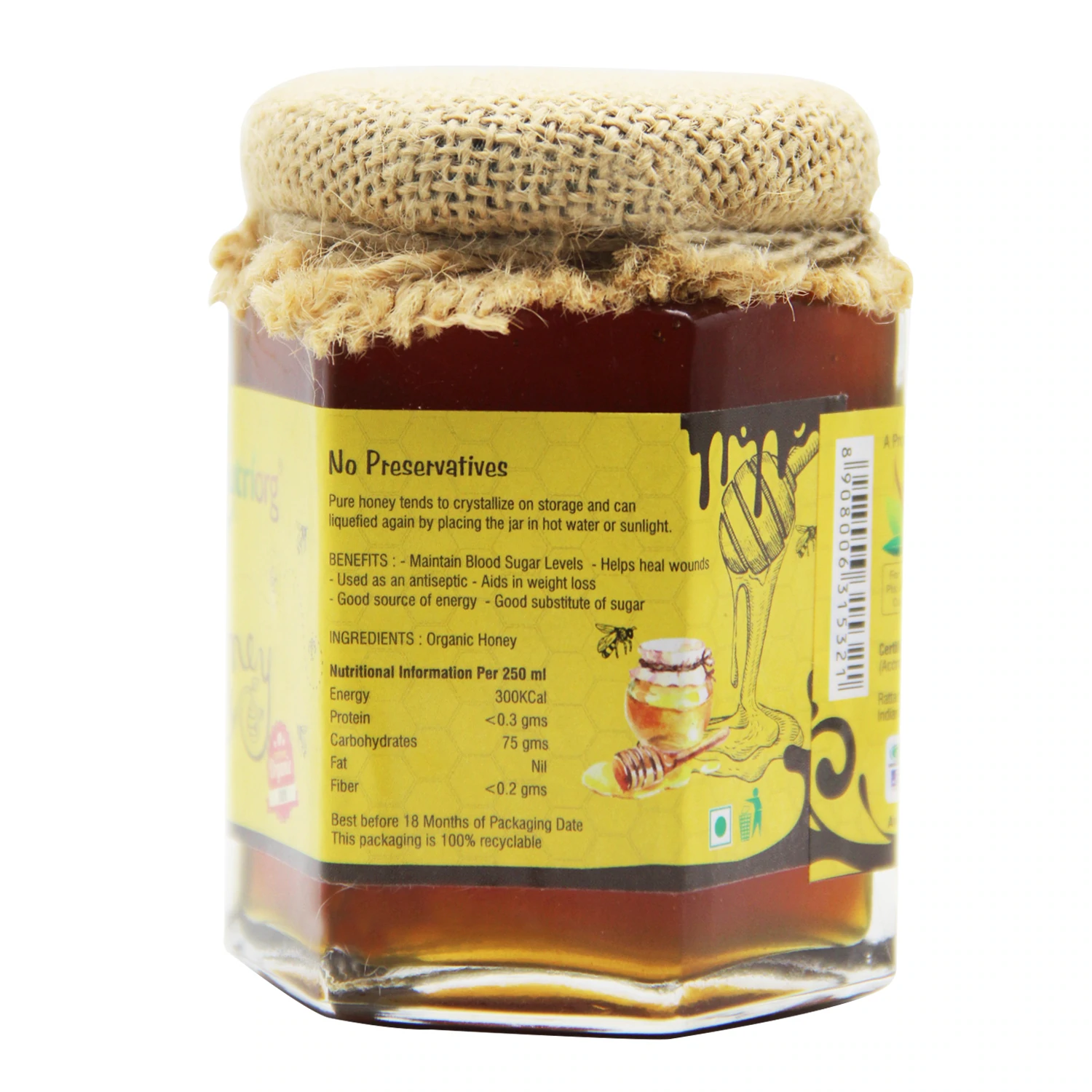 Nutriorg Certified Organic Honey 250g ( ...