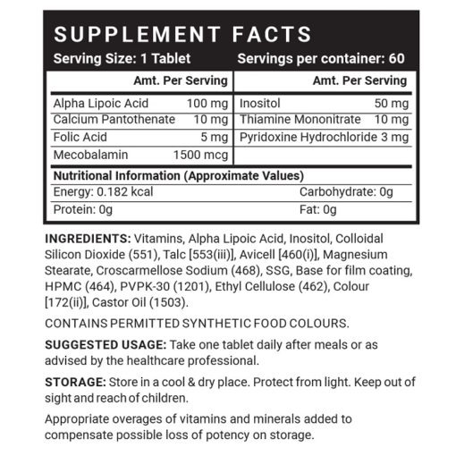 INLIFE Vitamin B12 ALA Supplement- 60 Ta...
