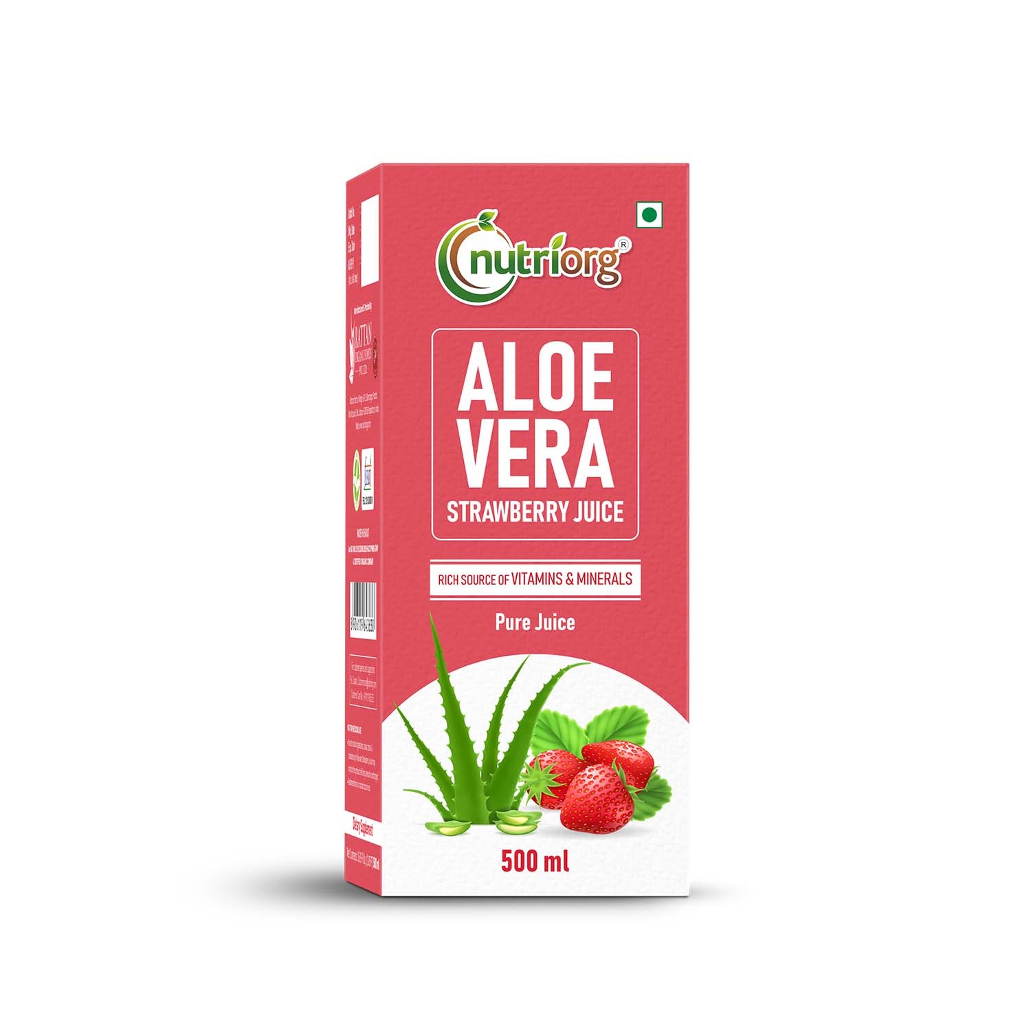 Nutriorg Aloe vera Strawberry Juice 500m...