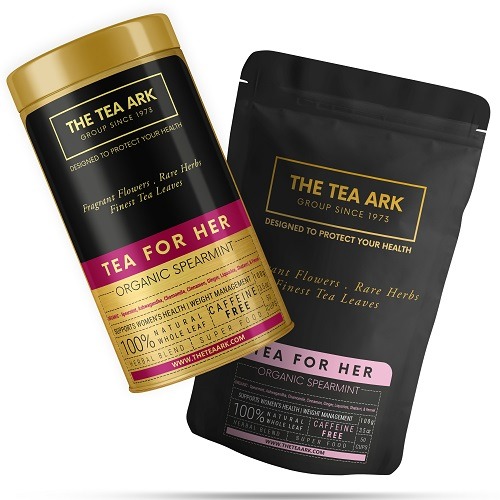 The Tea Ark Organic Spearmint Tea For PCOS PCOD, Herbal Tea For Women With (Shatavari & Fennel) Caffeine Free (50 Cups), 100g