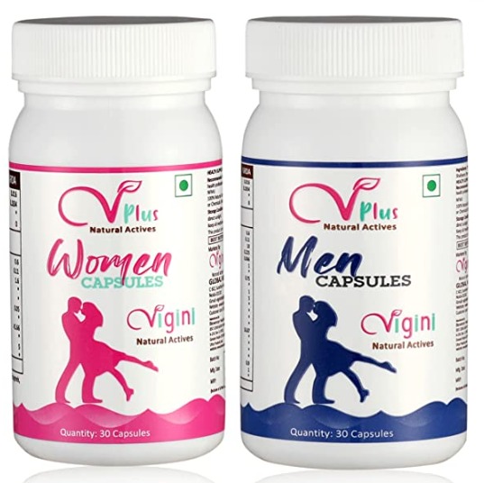 Vigini- Natural Men & Women Capsules with Pure Herbal Ayurveda Ingredients 30 + 30 Caps