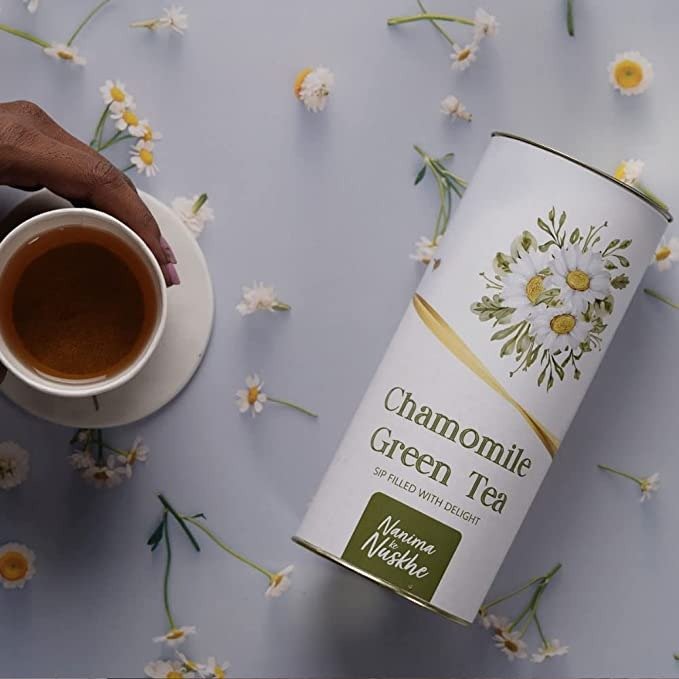 DIBHA Chamomile Green Tea (Ready to Drink Instant Tea Cups) Relieves Stress Relief & Supports Sleep, Antioxidants Rich, 60g