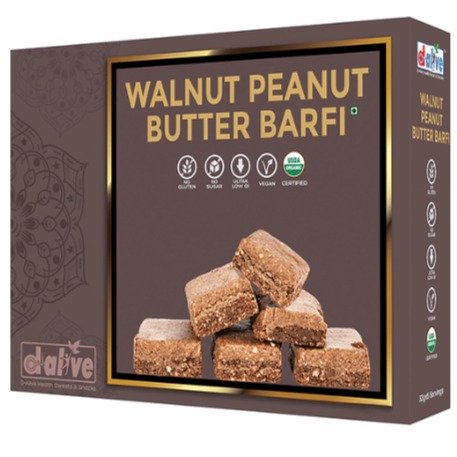 D-alive -Organic Walnut Peanut Butter Barfi – 200g