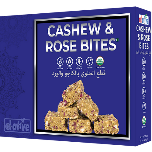 D-alive -Organic Cashew & Rose Bites – 200g