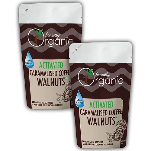 D-alive – Activated Caramelised Coffee Walnuts (100% Natural & Fresh)- 50g (Pack of 2)