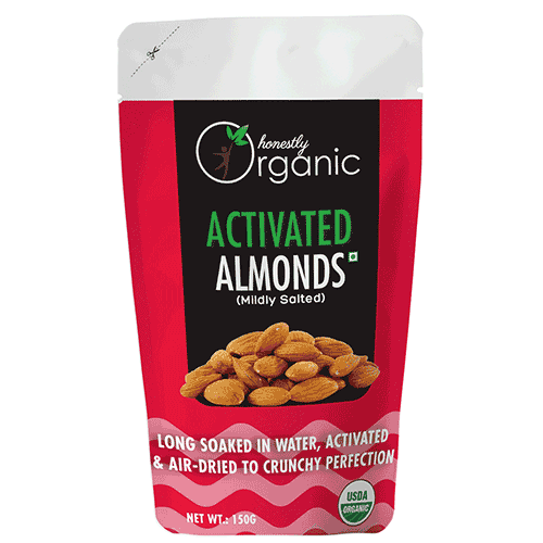 D-alive -Organic Activated Almonds – Mildly Salted, Long Soaked & Air Dried – 150g