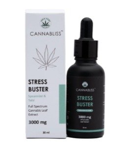 INDIA HEMP ORGANICS – STRESS BUSTER (with 10% Cannabis Leaf Extract + Spearmint, Tulsi and Jatamansi)