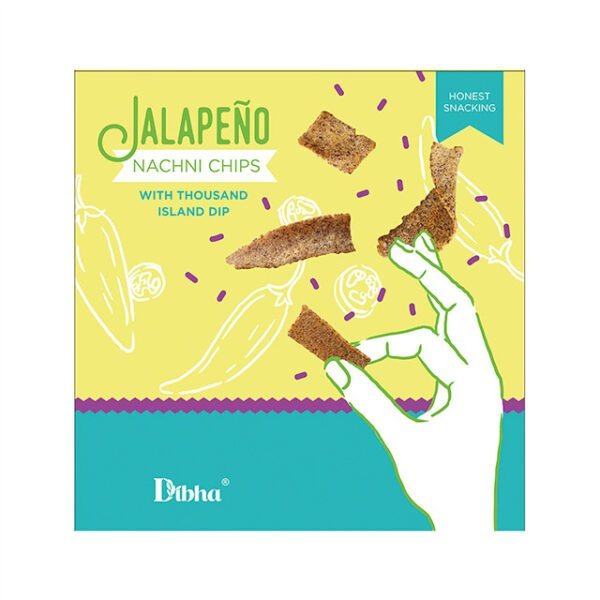 DIBHA Jalapeno Nachni Chips With Thousand Island Dip – Healthy Snack, Munching Snack 70g