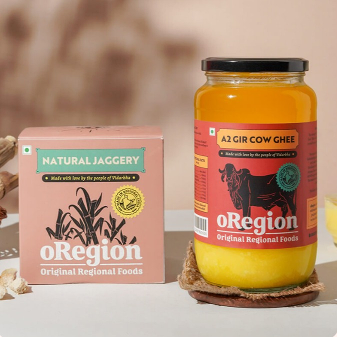 oRegion – Natural Jaggery 1000gm and A2 Gir Cow Ghee 1000ml