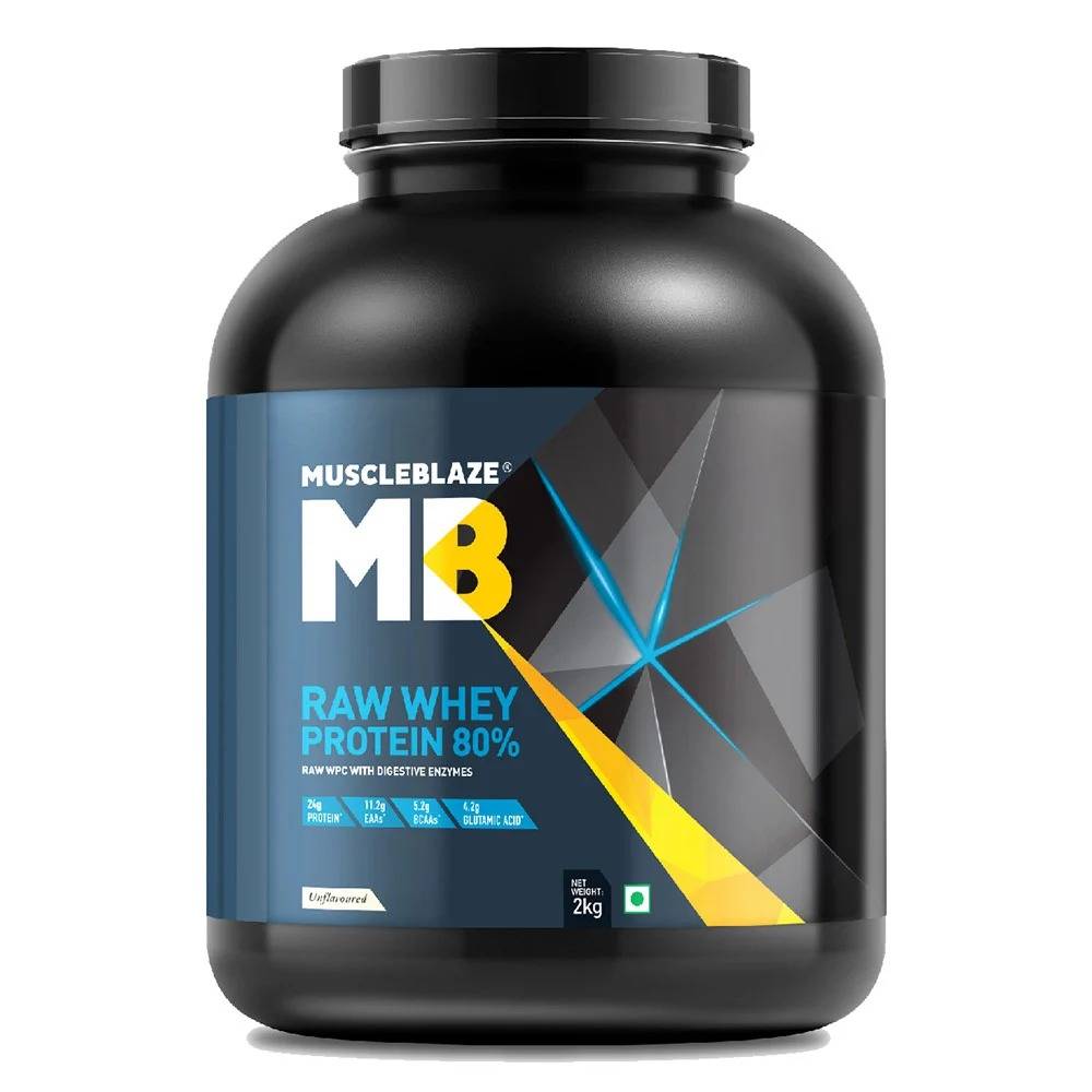 MuscleBlaze 80% Raw Whey Protein Supplement Powder (Unflavoured)