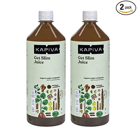 Kapiva Get Slim Juice (2L) | Healthy Weight Management Through 12 Ayurvedic Herbs | Aids Metabolism and Digestion – Super Saver Pack of 2
