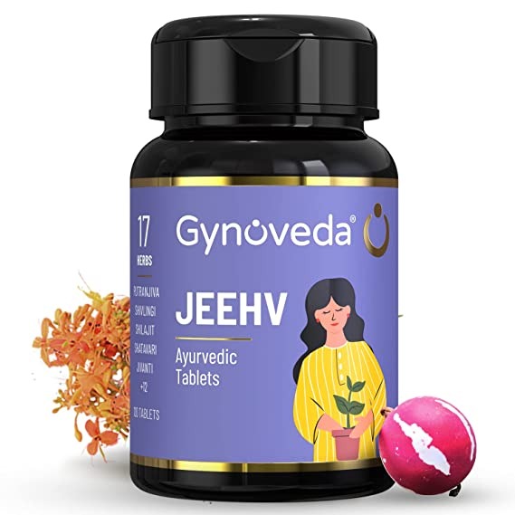 Gynoveda Jeehv with Putrajeevak Beej and Shivlingi Beej Ayurvedic Tablet (1 Month Pack)