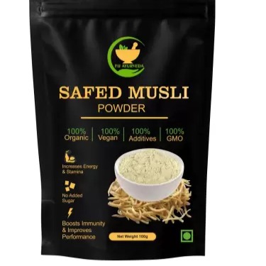 FIJ AYURVEDA Pure Safed Musli Powder (Chlorophytum Borivilianum ) for Vigor & Vitality  (100 g)