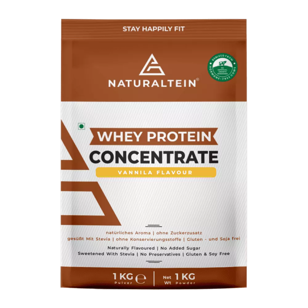 Natural Whey Protein Concentrate – Vanilla- 1Kg (Naturally Flavored, GMO Free, Gluten Free, 23.1g Protein)