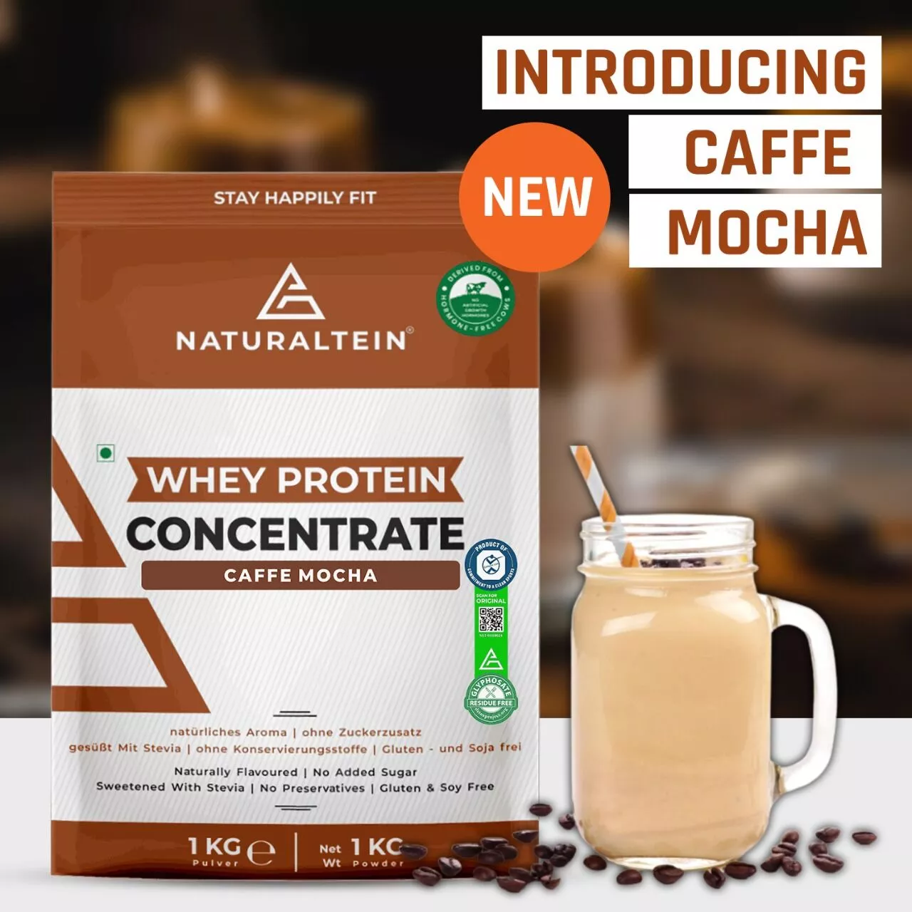 NATURALTEIN – Whey Protein Concentrate Caffe Mocha 1kg